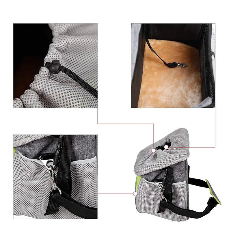 Hundekorb für Fahrrad mit Befestigung und Sicherheitsgurt