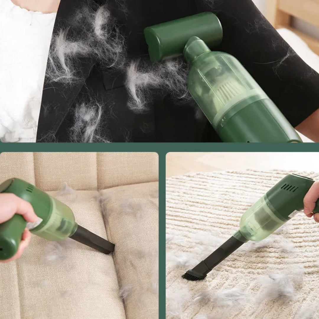 Handstaubsauger für Tierhaare mit Starker Saugkraft und Aufsätzen für Sofa Kleidung und Fellpflege