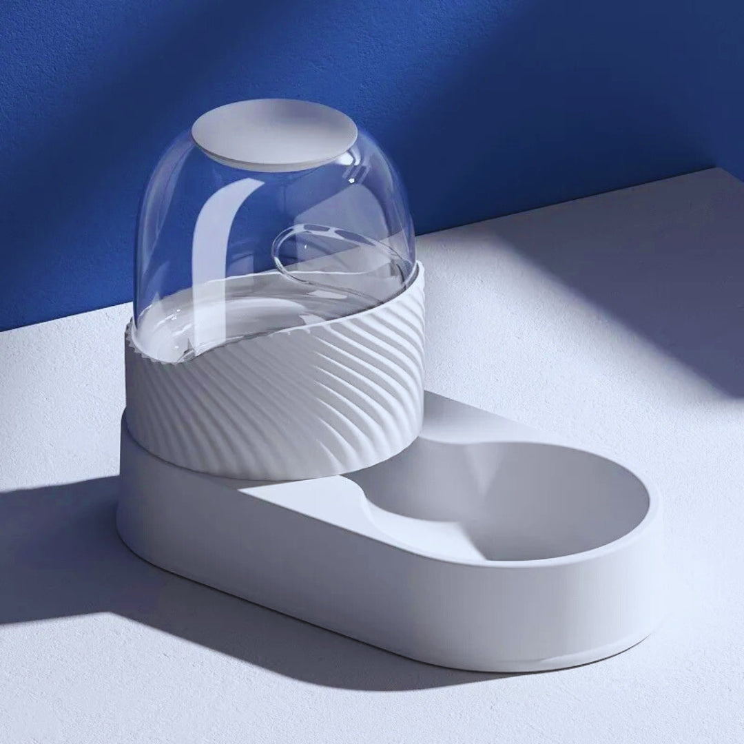 Stylische Futterstation für Haustiere mit Glaskuppel und Anti-Rutsch-Basis