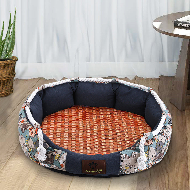 Langlebiges Hundebett mit Taschenfuntion und Kauseil