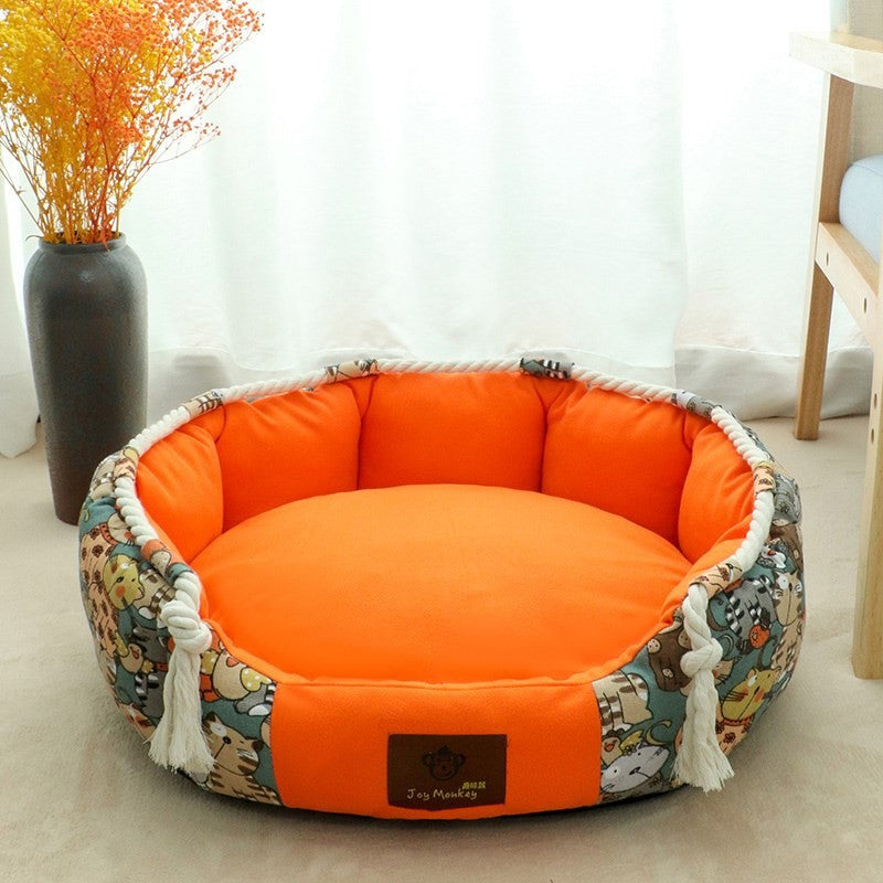 Langlebiges Hundebett mit Taschenfuntion und Kauseil