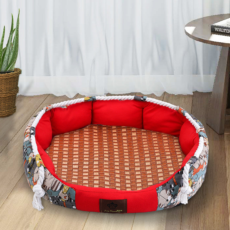 Langlebiges Hundebett mit Taschenfuntion und Kauseil