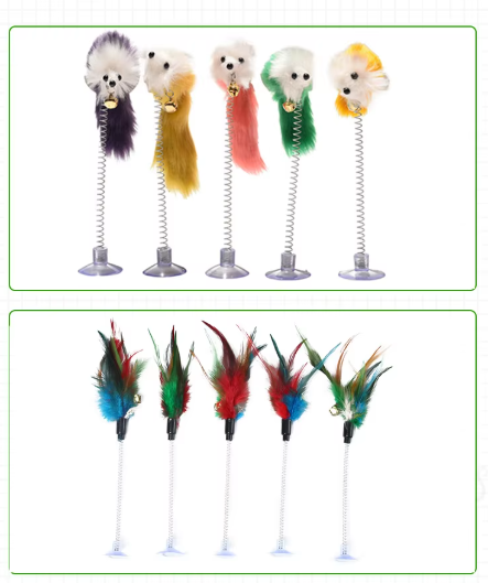 Katzenspielzeug Federmaus – Interaktiver Wackelspaß Mit Saugnapf  Glocke