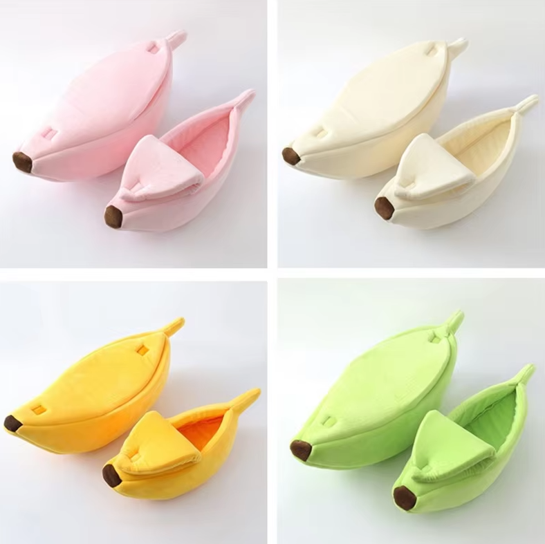 Bananenform Pet Nest für Hunde und Katzen – Komfortable Winterbettchen für Haustiere