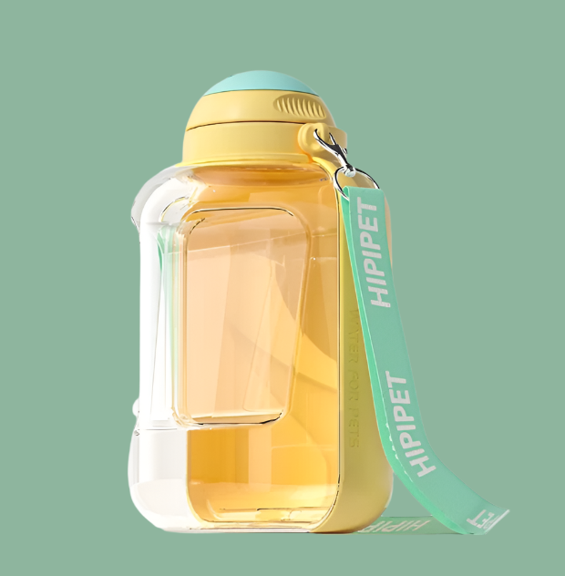 2-in-1 Trinkflasche für Hunde – Wasserflasche mit Futternapf für Unterwegs