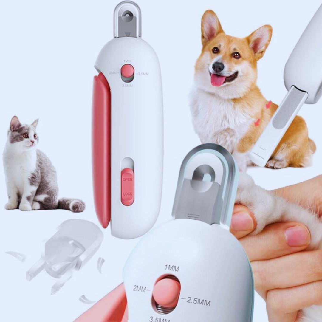 Elektrischer Krallenschneider für Hunde und Katzen mit LED-Licht und Einstellbarer Schleifstärke