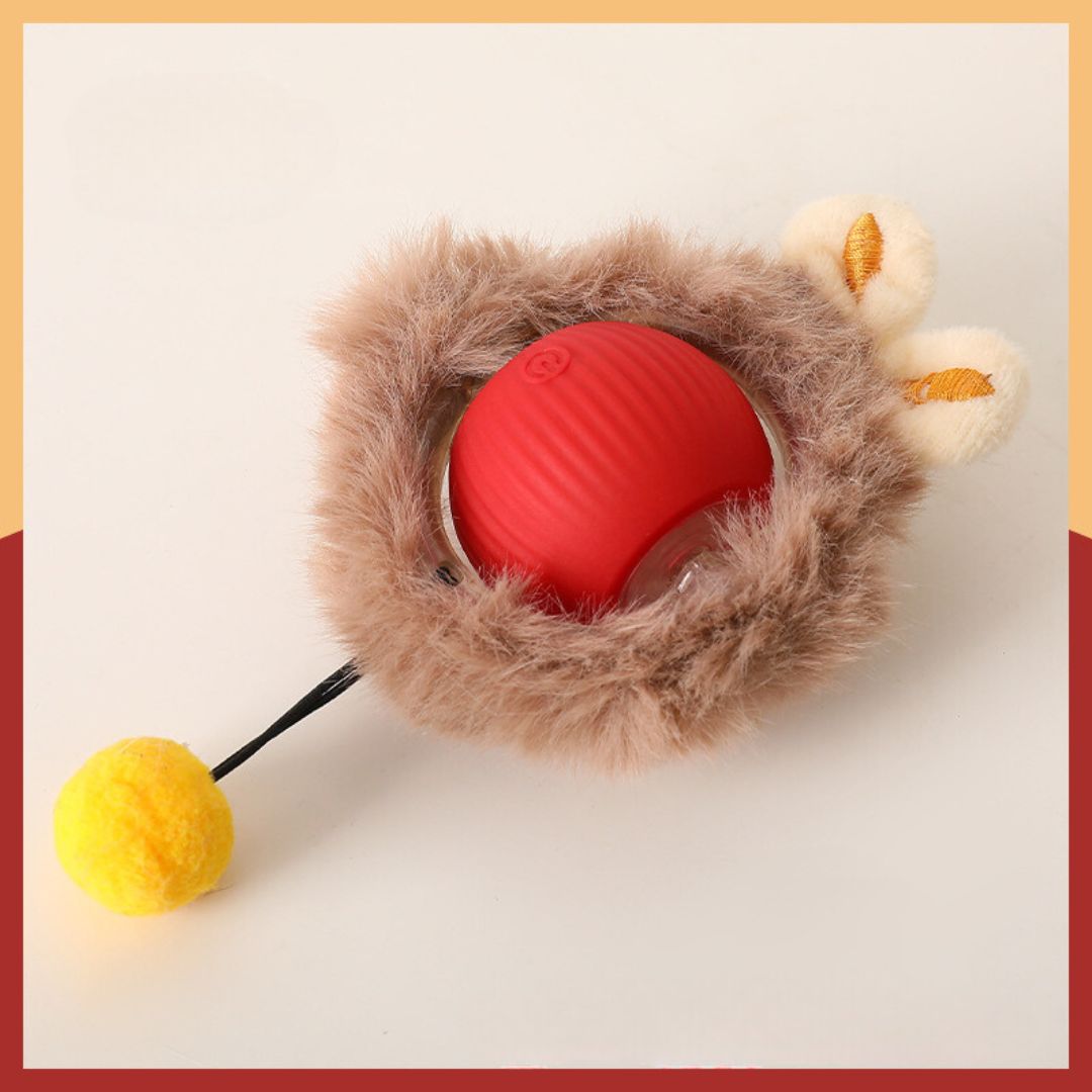 Interaktiver Spielball mit Fell für Katzen
