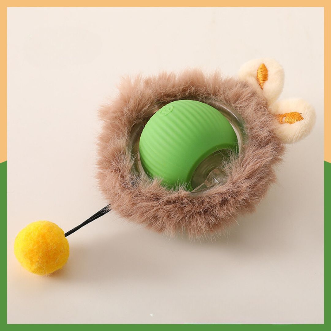 Interaktiver Spielball mit Fell für Katzen