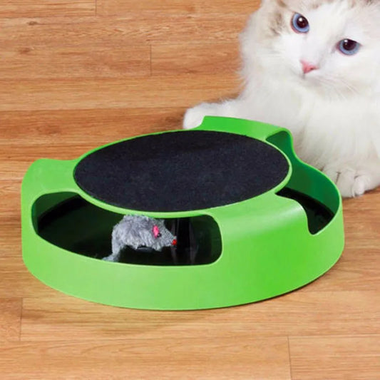 Interaktives Katzenspielzeug mit Maus – Spielzeug mit Beweglicher Maus für Katzen