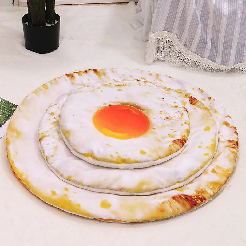 Pizza-Kuschelkissen für Katzen und Kleine Hunde – Weiche Schlafunterlage mit Realistischem Pizzamotiv