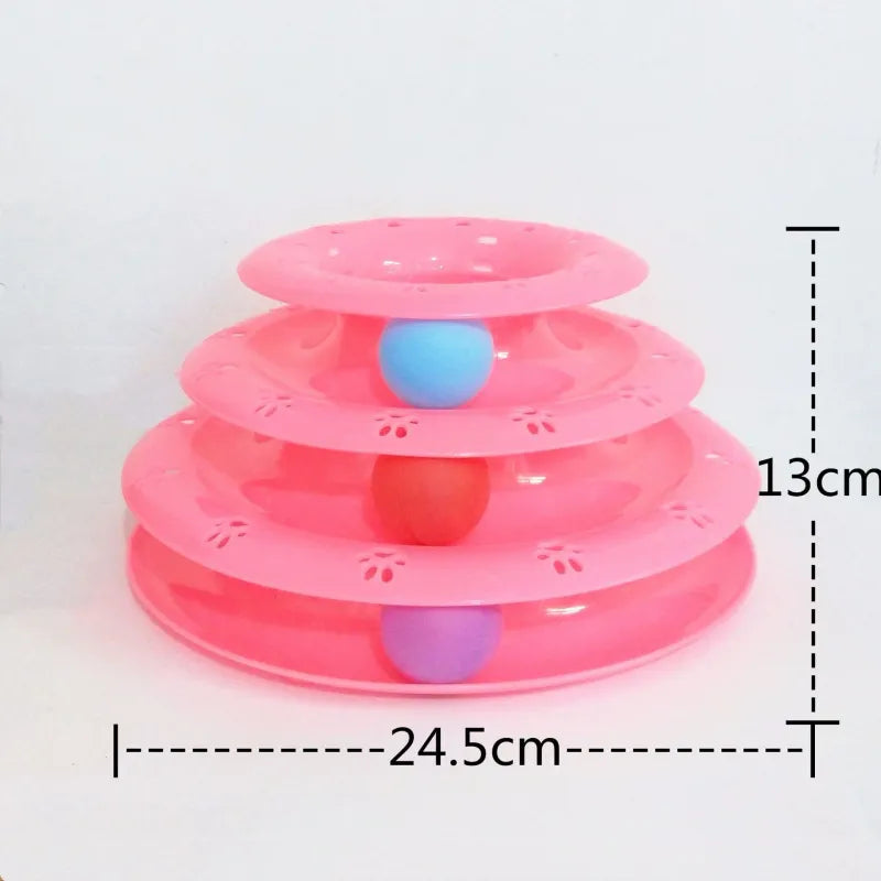 Interaktives Katzenspielzeug – 3-stufige Spielpyramide Mit Bunten Bällen