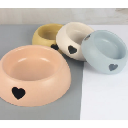 Hundesnapf Aus Naturmaterial – Futter- und Wassernapf mit Herz Design