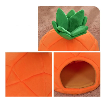 Katzenhöhle im Ananas-Design – Kuschelige Schlafhöhle für Katzen und kleine Hunde