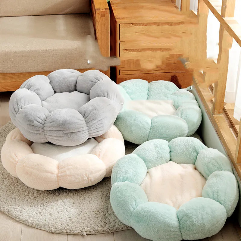 Kuscheliges Katzenbett in Blumenkorb-Form – Weich und Komfortabel für Entspannende Nächte