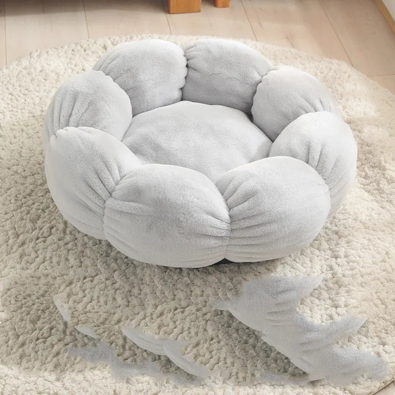 Kuscheliges Katzenbett in Blumenkorb-Form – Weich und Komfortabel für Entspannende Nächte