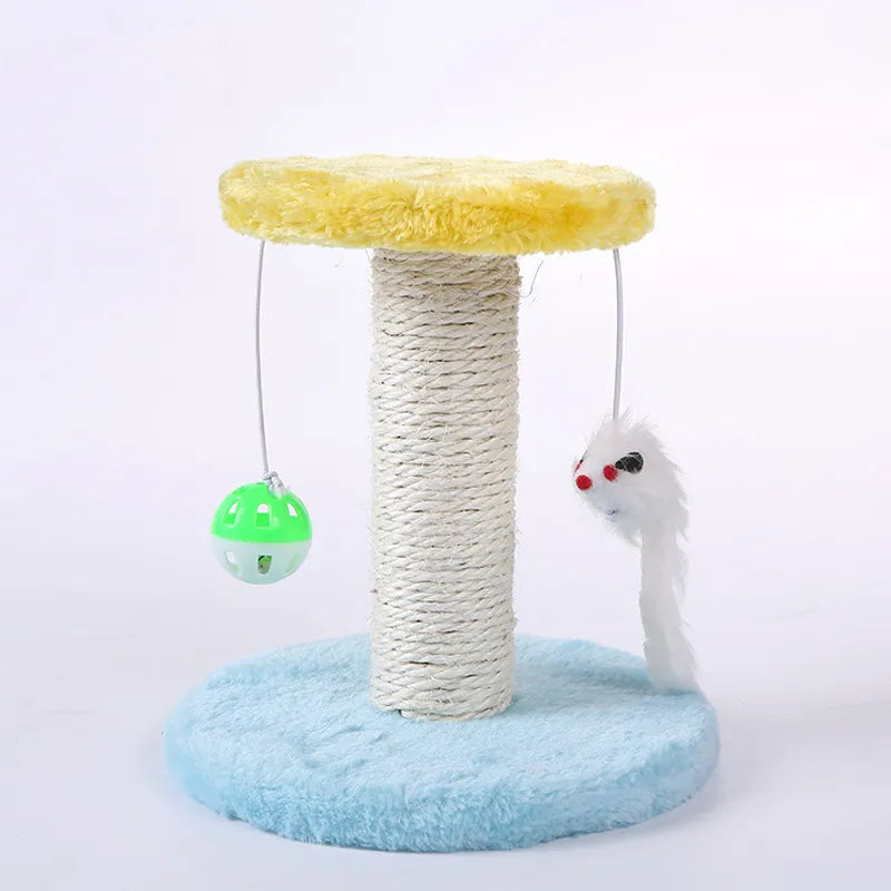 Katzenkratzbaum mit Spielzeug – Kratzsäule mit interaktivem Ball und Maus