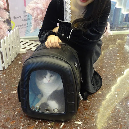 Katzen Rucksack mit Sichtfenster – Tragbare Haustier Transporttasche für Reisen und Outdoor