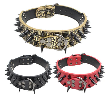 Robustes Stachelhalsband für Große Hunde mit Goldenen Nieten – Verstellbar und Strapazierfähig