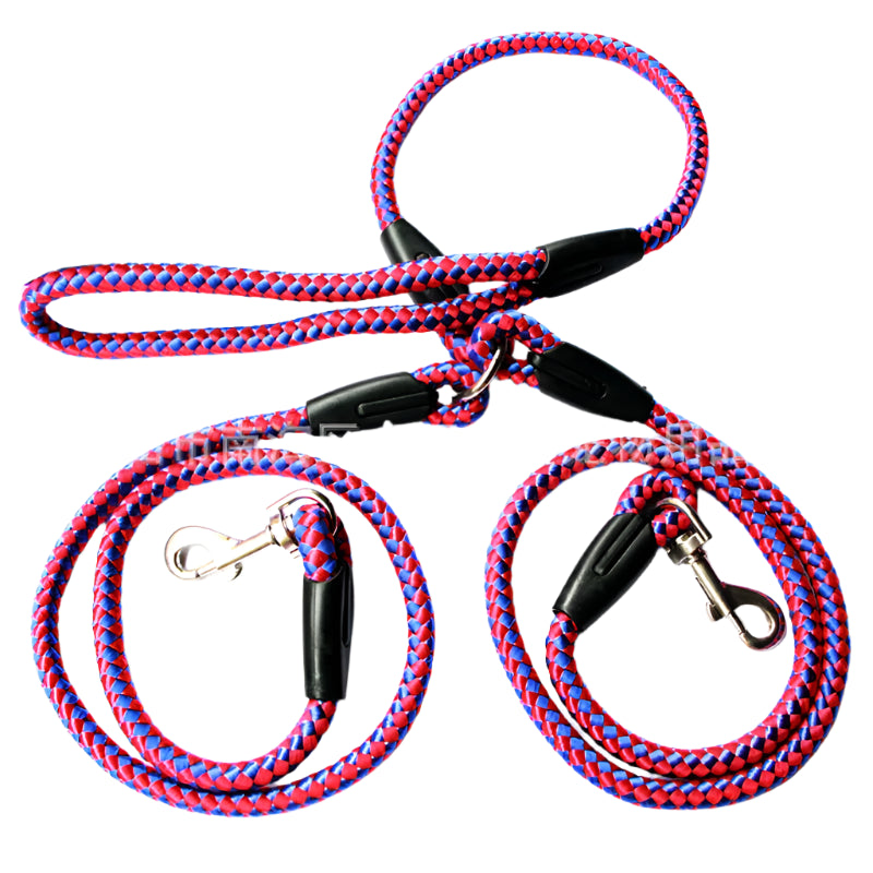 Hundeleine Aus Nylon – Robuste Doppelleine für Hunde im Set mit Handgriff