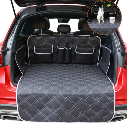 Wasserabweisende Rücksitz-Organizer-Matte für Autos mit Seitentaschen und Aufbewahrungssystem