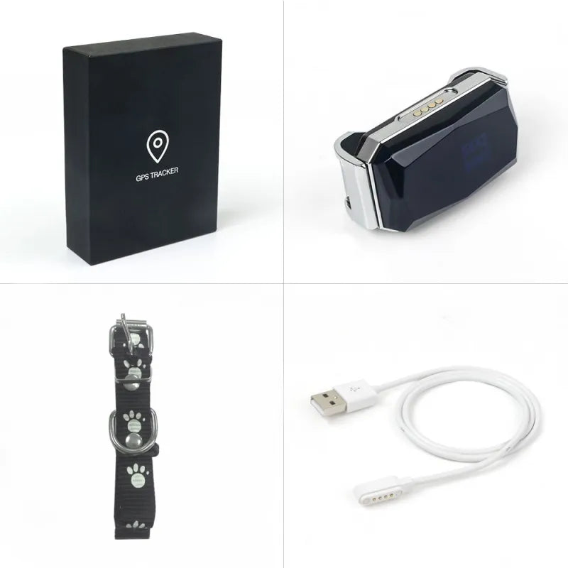 GPS Haustier Tracker - Wiederaufladbares Ortungsgerät für Hunde mit Halsband und USB-Kabel