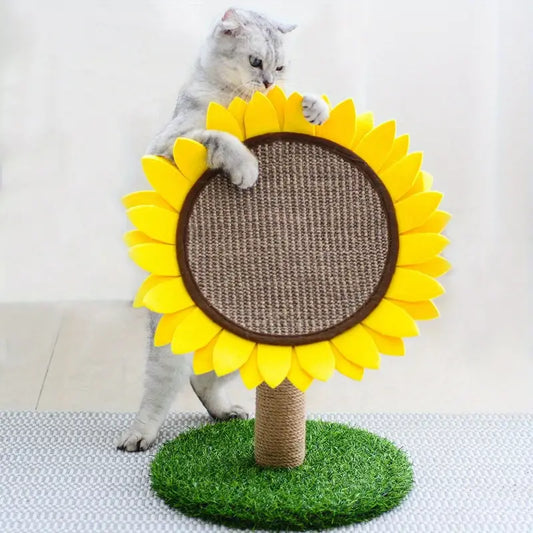 Katzen Sonnenblumen Kratzbaum aus Sisal