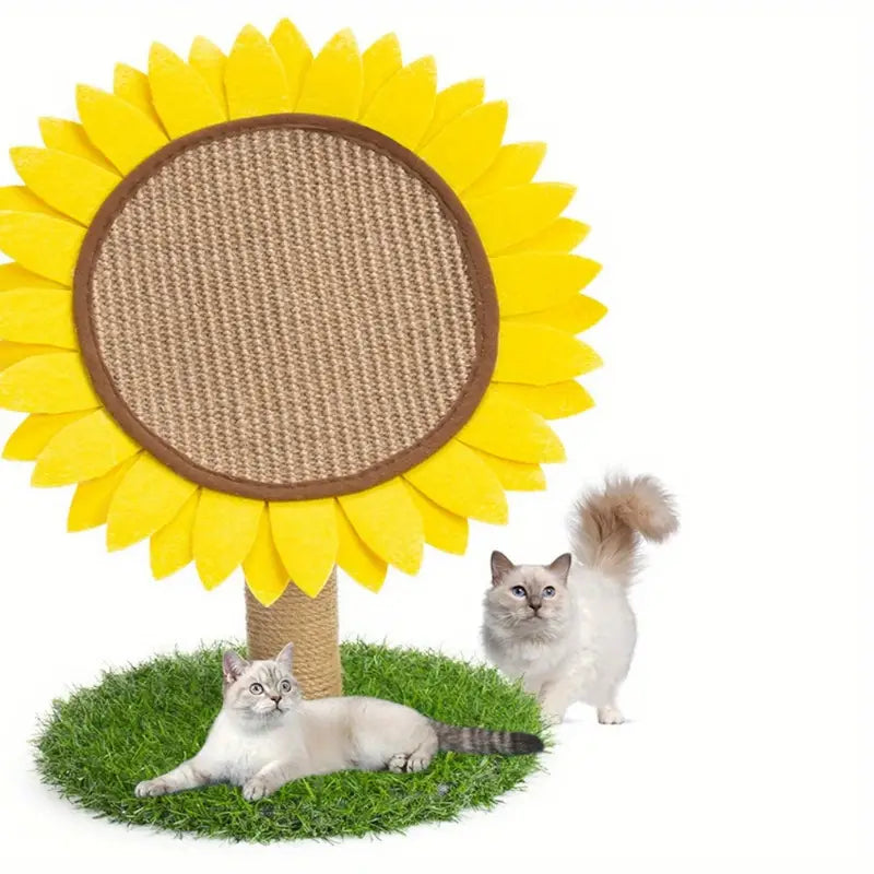 Katzen Sonnenblumen Kratzbaum aus Sisal