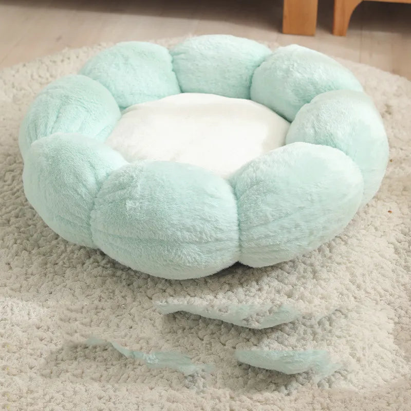 Kuscheliges Katzenbett in Blumenkorb-Form – Weich und Komfortabel für Entspannende Nächte