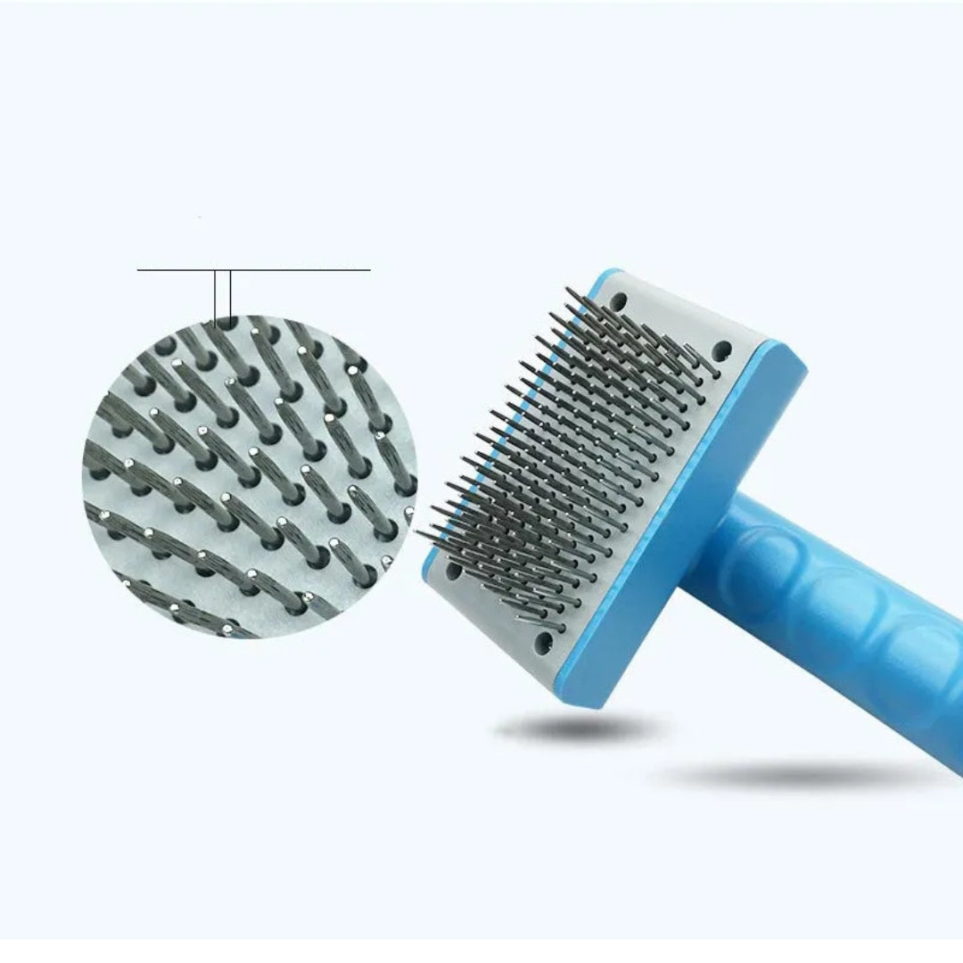 Selbstreinigende Unterfellbürste für Hunde und Katzen mit Ergonomischem Griff und Metallborsten