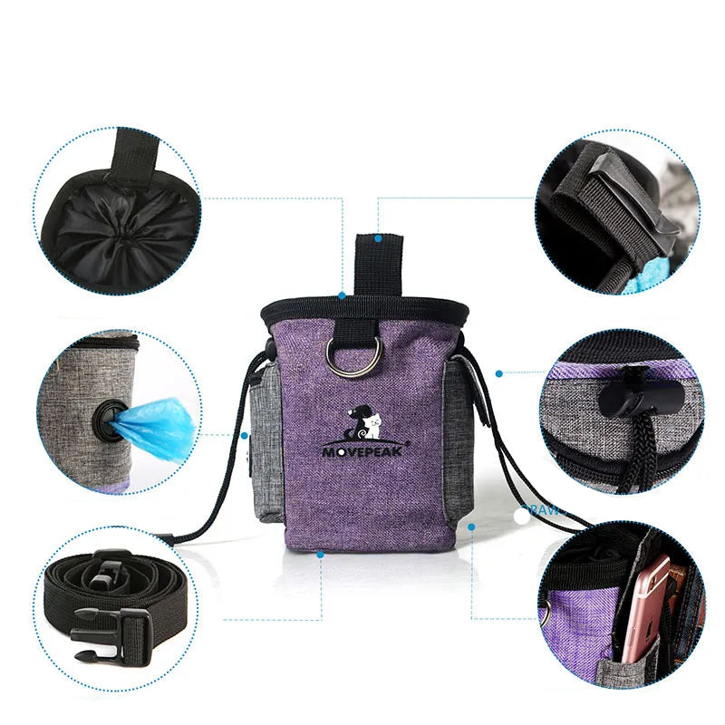 Hundetasche mit Faltbarem Napf – Tragbarer Beutel für Snacks und Zubehör