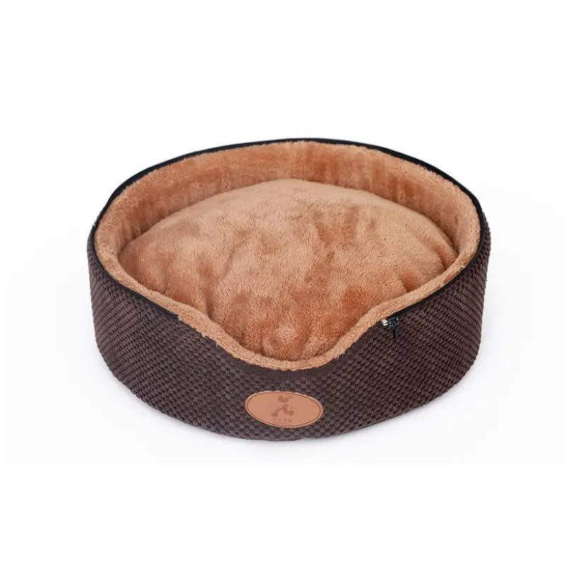 Hundebett mit Abnehmbarem Dach – Weiches komfortables Hundekissen für Kleine Hunde Braun