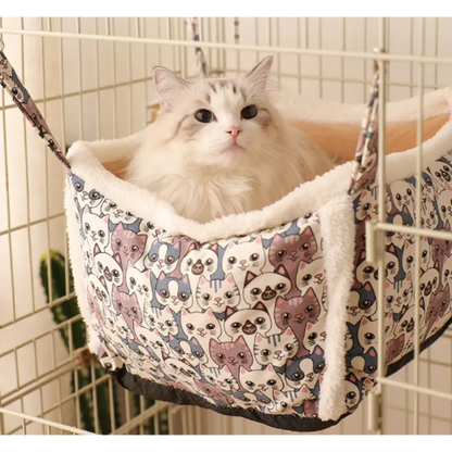Katzenschlafkorb mit Süßem Katzenmuster – Weiches und Gemütliches Körbchen für Katzen