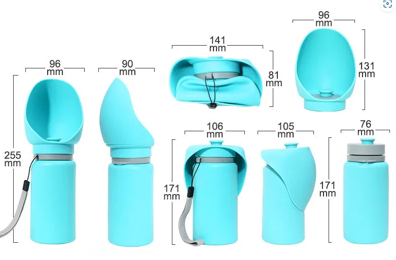 Faltbare Wasserflasche Für Haustiere Mit Integriertem Napf