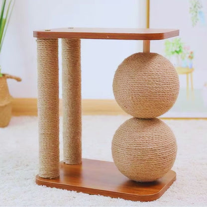 Katzenkratzbaum mit Plattform – Modernes Kratzmöbel mit Sisalstangen und Holzplatte
