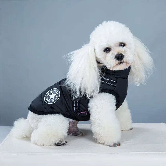 Wind- und Wasserdichte Hundejacke mit integriertem Geschirr