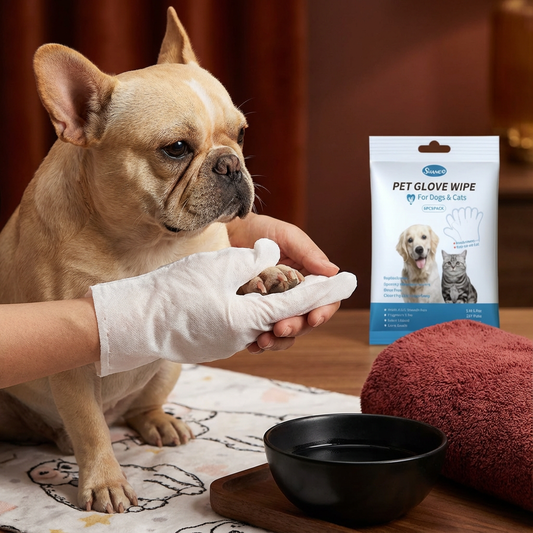 Handschuh Reinigungstücher für Haustiere