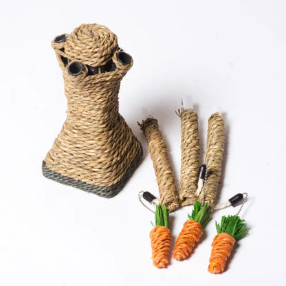 Katzenkratzbaum Im Baum-Design – Sisal-Kratzbaum mit Karotten-Spielzeugen