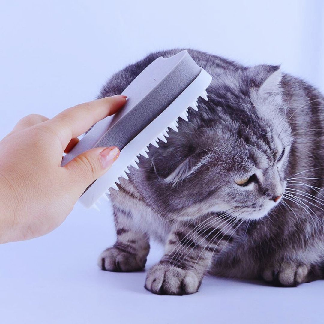 Fellpflegebürste für Katzen und Hunde mit Weichen Silikonborsten und Massageeffekt