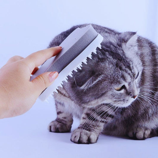 Fellpflegebürste für Katzen und Hunde mit Weichen Silikonborsten und Massageeffekt