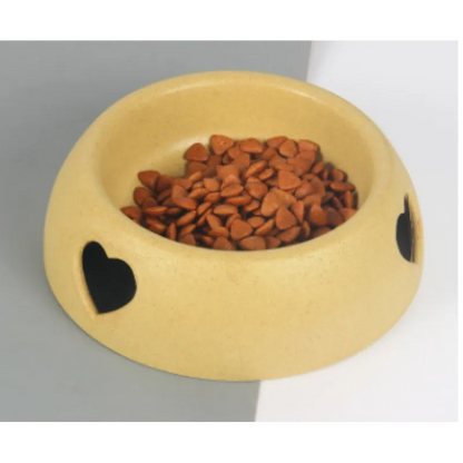 Hundesnapf Aus Naturmaterial – Futter- und Wassernapf mit Herz Design