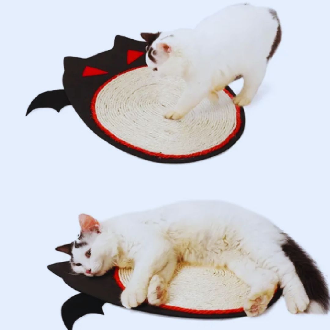 Kratzmatte für Katzen im Fledermausdesign – Sisalmatte Zum Krallenpflege