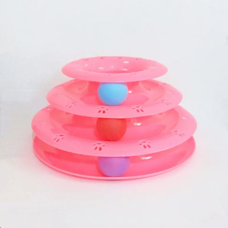 Interaktives Katzenspielzeug – 3-stufige Spielpyramide Mit Bunten Bällen