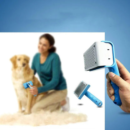Selbstreinigende Unterfellbürste für Hunde und Katzen mit Ergonomischem Griff und Metallborsten