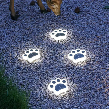 Kabellose Solar-Gartenbeleuchtung im Pfotenabdruck-Design