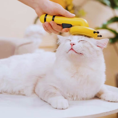 Haustier Fellbürste mit Ergonomischem Griff – Schnallenbürste für Hunde und Katzen