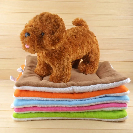 Kuschelige Haustiermatte für Katzen und Kleine Hunde – Weiche Schlafunterlage In Rosa und Braun