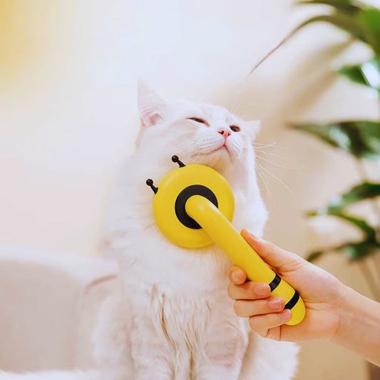 Haustier Fellbürste mit Ergonomischem Griff – Schnallenbürste für Hunde und Katzen