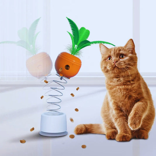 Intelligentes Katzenspielzeug mit Federn und Leckerli-Ausgabe – interaktives Spiel für Katzen