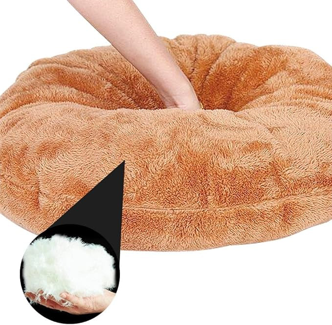 Hundebett mit Abnehmbarem Dach – Weiches komfortables Hundekissen für Kleine Hunde Braun