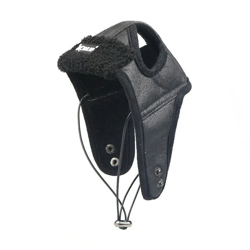 Winter Ohrenschutz Kopfbedeckung Aus Leder mit Weichem Futter